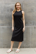 Load image into Gallery viewer, BOMBOM Ribbed Knit Sleeveless Midi Dress in Black