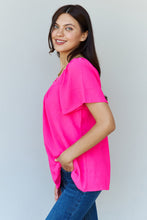 Load image into Gallery viewer, Ninexis Keep Me Close Square Neck Short Sleeve Blouse in Fuchsia