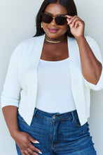 Load image into Gallery viewer, Doublju My Favorite Full Size 3/4 Sleeve Cropped Cardigan in Ivory