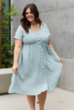 Load image into Gallery viewer, Sweet Lovely By Jen Full Size Button Down Midi Dress